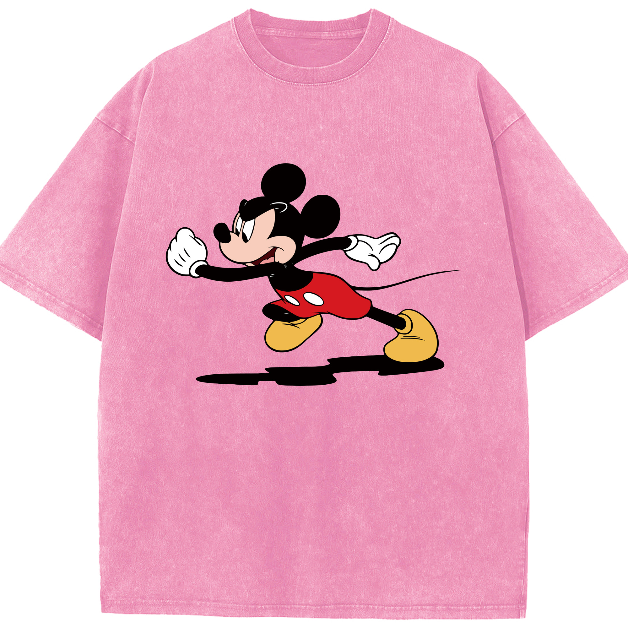 （画像用） ミッキーマウス Mickey Mouse 綿100% ヴィンテージ風 半袖Tシャツ（フロントプリント）
